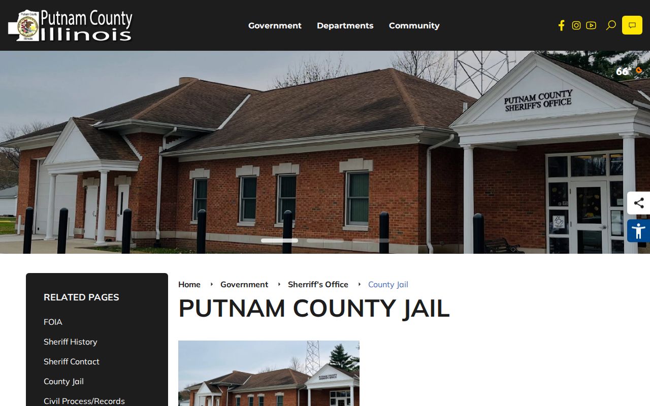 Putnam County Jail official page for local custody and booking information