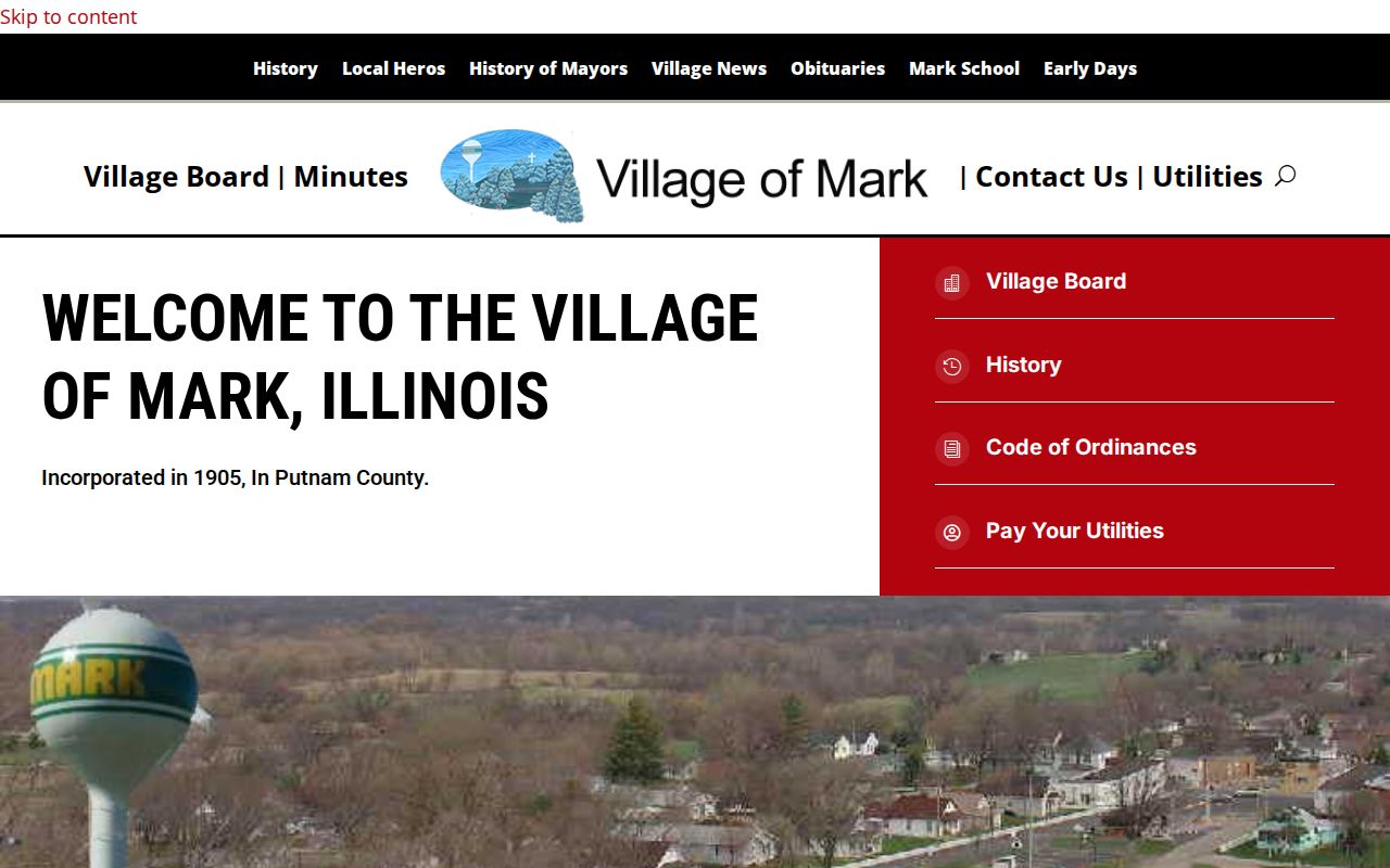 Putnam County Mark police records and official police-routing page from the Village of Mark
